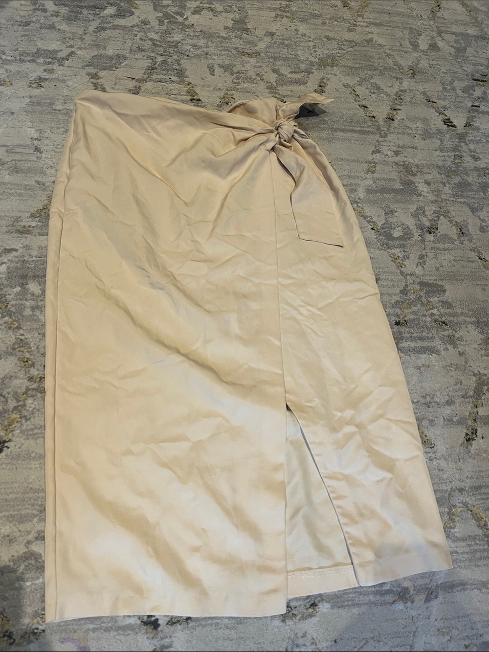 Zara Classic Cream Wrap Midi Skirt